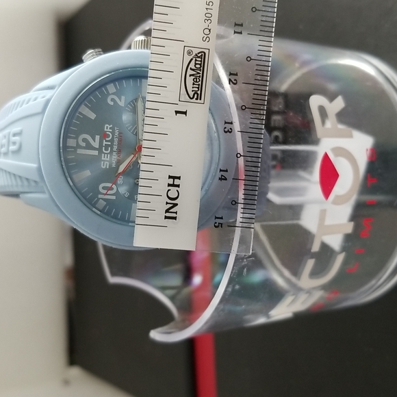 Sector men watch.  Blue rubber band. New with tag and original box. - Picture 3 of 4